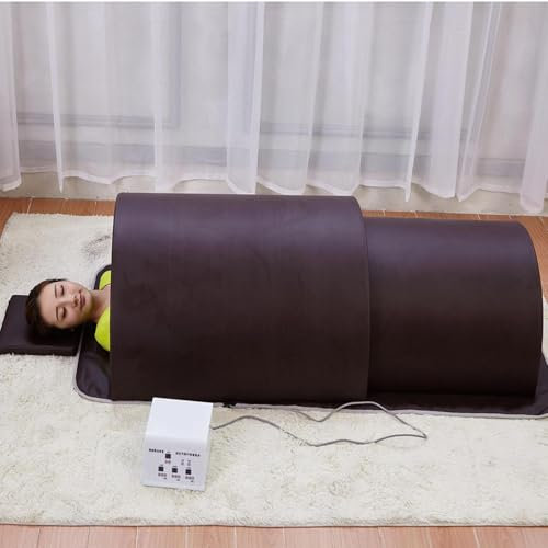 Sauna a Cupola a Infrarossi per Casa Sauna Sdraiata Copertura a 360 Gradi,Sauna Portatile a Corpo Intero Disintossicazione Riscaldata,Circolazione E Pietre Terapeutiche