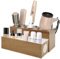 BYUNER Hair Tools Organizer, Hair Dryer Holder for Dressing Table, Hair Dryer and Straightener Holder for Bathroom Countertop Hairdryer Storage Stand (Wood Grain)