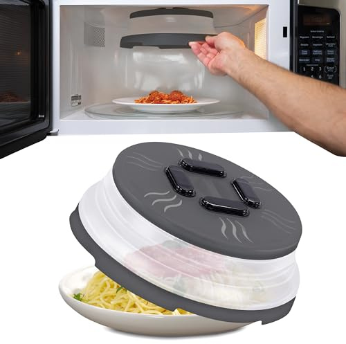 HOVER COVER Magnetic Microwave Splatter Cover - 10 Collapsible - Graphite