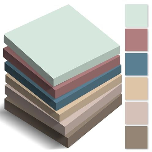BIROYAL Haftnotizen Klebezettel 420 Blätter, 6 Blöcke Sticky Notes Pastell, 76 mm x 76 mm Klebezettel bunt, Haftnotizen lustig, Notizzettel Klebend zum Markieren & Hervorheben