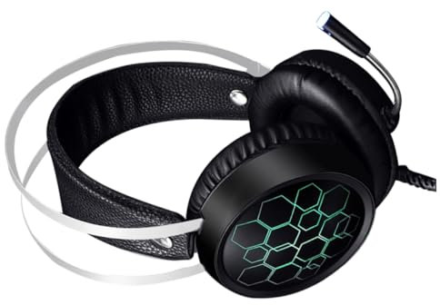 Happyyami Auriculares para Computadora con Micrófono Auriculares Portátiles Supraaurales para Accesorios para Almohadillas Suaves