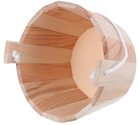SHINEOFI Seau de Sauna en Bois Naturel, Capacité Moyenne 5l, Poignée Ergonomique en Corde, Accessoire pour Sauna Traditionnel à Domicile, Ustensile pour Contrastée, Présent pour Amateurs