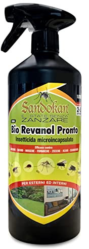 Sandokan Insetticida Pronto all'Uso 1 Litro contro Zanzare Formiche Scarafaggi Tarme Pesciolino d'Argento Ragni Esterni ed Interni