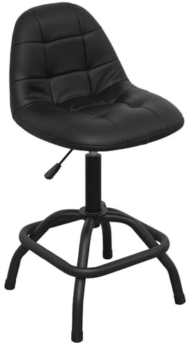 Sealey Workshop Stool Pneumatic with Adjustable Height Swivel Seat & Back Rest - SCR01B