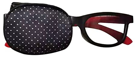 Maya Star Adult/Kids Silk Glasses Glasses Masks Amblyopia Strabismus Lazy Eye Patches(Black Dots)