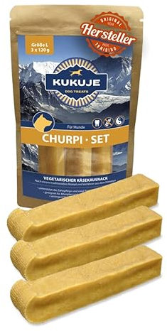Kukuje Churpi 3X 120 g- Das Stück Himalaya für deinen Hund - Kauknochen aus Hartkäse Käseknochen Kauspielzeug Kaustange Hundekäse