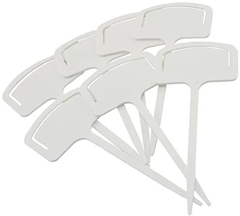 AERZETIX - C63577 - Lot de 7 Pancartes jalons étiquettes de marquage pour plantes et fleurs 60 x 150 mm - horticulture semis en pot jardin légumes cultures potager - en plastique - couleur blanc