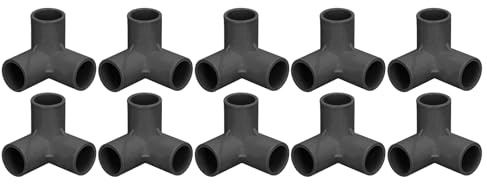 Raccordi per tubi a 3 vie in PVC, connettore a gomito - 10 pezzi, raccordo angolare a T con diametro interno di 25 mm per tubi dell'acqua e mobili