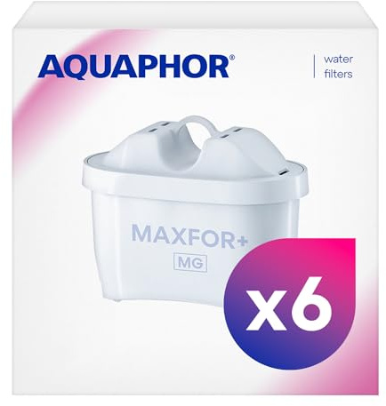 AQUAPHOR Filterkartusche MAXFOR+ Mg Pack 6 I Filtert Kalk & Chlor sowie Schwermetalle & andere Stoffe I 200l klares & leckeres Wasser I Mit AQUALEN Technologie I Für besseres Essen & Trinken