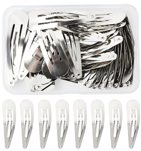 NATUCE 50PCS Mollette per Capelli Bambina Donne, 5CM Argento Fermagli per Capelli in Metallo, Accessori per Bambini, Carino Fermagli per Capelli, Capelli Antiscivolo Accessori per Ragazze