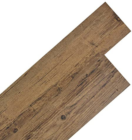 ARKEM Listoni Pavimentazione Autoadesivi PVC 5,02m² 2 mm Marrone Noce,Pavimenti in PVC Autoadesivo Listoni in Laminato vinilico, Effetto Legno, Piastrelle Adesive PVC per Cucina Soggiorno Balcone