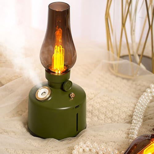 Humidificador vintage recargable por USB, con difusor de aceites esenciales de aromaterapia, 8.8 x 3.75, para dormitorio, oficina en casa, luz ajustable, Humidificador de Difusor de Aroma