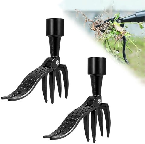 Riisoyu Extractor de Malas Hierbas de Pie con 4 Garras – Herramienta para Jardín y Césped, Weeder de Mano Adecuado para Jardines Ideal para Eliminar Raíces de Malezas en Patio y Jardín