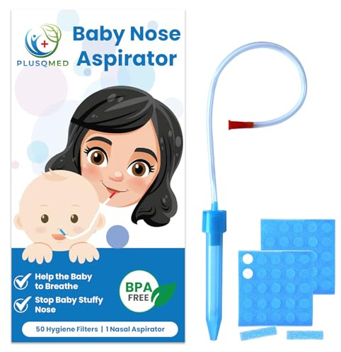 Baby Nasal Aspirator, with 50 Hygiene Filters - Safe & Easy to Clean for Newborns, Infants, Kids - Suction Nose Cleaner,Baby Nose Cleaner,Mucus Remover,Booger Remover,Nose Sucker.
