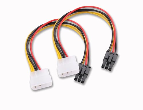 ELFJMZP 4 Pin Molex auf 6 Pin Grafikkarten GPU Stromversorgungskabel PCI-E Stecker Grafikkarten Adapter