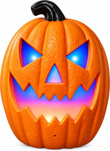 iN Colour Changing Halloween Pumpkin - Halloween Decoration | LED Colour Changing - Spooky Sounds - Motion Detection - Unique Eye Catching Indoor Party Décor Ornament Size 21.5x10x30cm