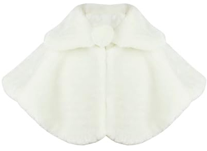 Lifup Niñas de Piel Sintética Bolero Chaqueta Fiesta Cálida Niña de Flores Chaquetas Chal Tippet Cálido Invierno Capa Boda
