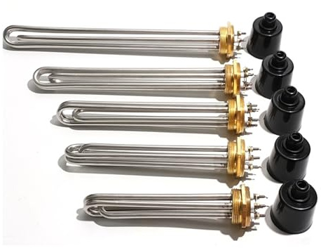 Xuro Elvärmare DN32 DN40 DN50 Värmeelement SUS304 220V Rörformad Booster 3KW 4.5KW 6KW 9KW 220V 12KW(DN50 58mm 2inch,380V_4.5KW 220MML)