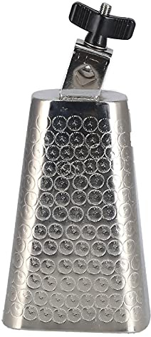 Cencerro con Perilla Juego de Batería Accesorios Instrumento de Percusión para Música de Baile, Plata