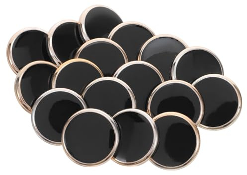 iplusmile 50 Pezzi Bottoni in Resina Nera Finitura Dorata, Pulsanti per Camicie, Maglioni e Cappotti, Resistenti e Leggeri, per Progetti di Cucito e Sostituzione Facile