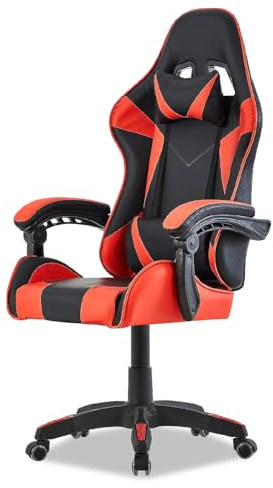 Walden Gaming Chair Ergonomic Office Chair Office Chairs Gaming Chair Backrest Seat Height Adjustable Swivel Chair Racing Office Computer Ergonomic Video Game Chair (Red)