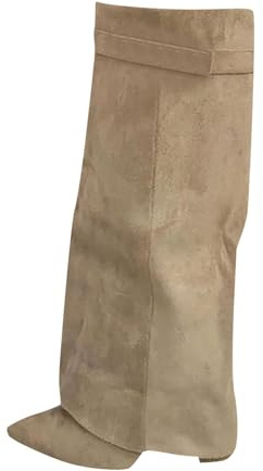 Knähöga kilstövlar för kvinnor med spetsig tå säckiga skor, Khaki, 36.5 EU | Slouchy knähöga stövlar för kvinnor med vikning över kilklack för vardaglig användning som ger komfort hela dagen
