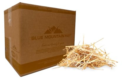 Blue Mountain Hay Organic Bedding Straw (25 lb) – USDA Certified Organic, Non-GMO, Chemical Free, Soft & Highly Absorbent Natural Bedding for Pet Habitats, Gardening, Composting & DIY Projects