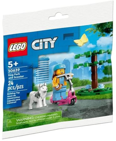 LEGO City Dog Park and Scooter 30639 Polybag, Blue, Pink