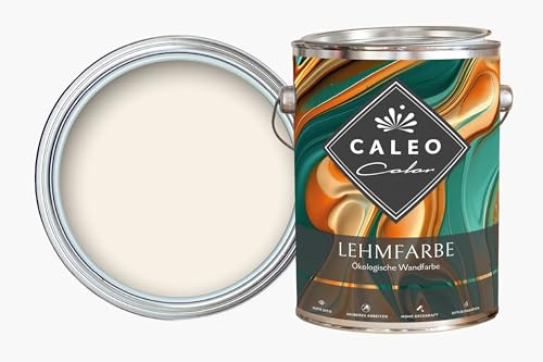 Caleo Color lerfärg lammull naturvit, 2,25 liter – ekologisk väggfärg för vardagsrum och mer. - hög täckning, droppfri, luktfri