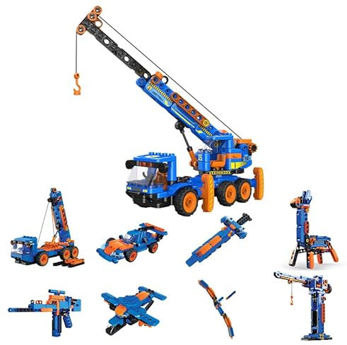 BOTZEES Kran Spielzeug für Kinder Baustelle Baumaschine Baufahrzeug Baukran LKW