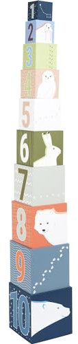 Small Foot Stapelwürfel „Arctic“, Motorikspielzeug zum Stapeln mit Polartier-Motiven, für Kinder ab 12 Monaten, 12441