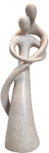 Statua Amanti,Statue Decorative,Decorazioni per Ufficio,Figura Decorative, Statuette Decorative Casa, Soggiorno Decorativo Moderno da Appoggiare, Scultura Astratta in Poliresina, Idea Regalo(Arenaria)