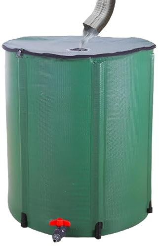 Barril de lluvia | Barril colector de agua de lluvia para jardín | Barril de agua resistente a los rayos UV con kit de desbordamiento de espiga de filtro | Barril recogedor de lluvia | Almacenamiento