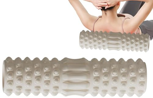 Rullo per massaggio muscolare – Rullo in schiuma cava per polpacci | Rullo muscolare profondo per yoga, palestra e supporto lombare | Allevia la tensione muscolare, il rilassamento della fascia e la