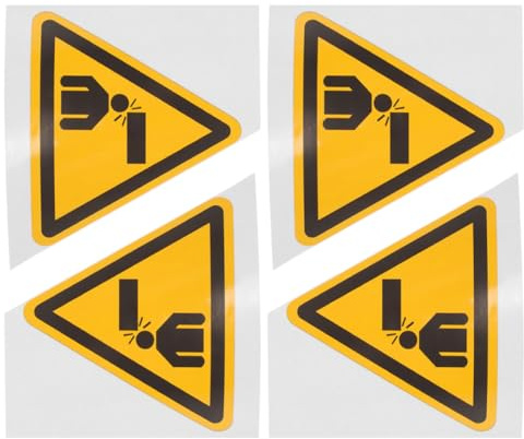 PRETYZOOM Lot de 4 Panneaux D'avertissement « Attention la Tête » Triangulaires en Pvc Solide 10x10 Cm, Autocollants de Sécurité Adhésifs pour Machines-outils et Zones à Plafond Bas,