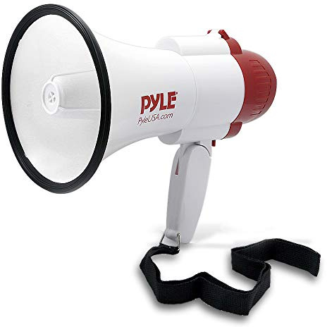 Pyle Haut-Parleur Portable à Main avec Alarme, Modulateur de Voix et Volume Réglable – Mégaphone Compact à Piles avec Sangle pour Usage Intérieur et Extérieur