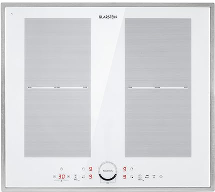 Klarstein Placa Induccion Eléctrica 9000W, Vitrocerámica Inducción Eléctrica de 5 Fuegos, Placas de Cocción de Sobremesa, Control Táctil, Placas de Cocción de Inducción, Placas Eléctricas para Cocinar