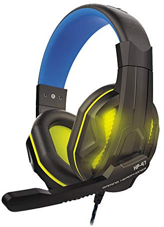 Steelplay HP-47 - Casque Gaming Filaire. Son Stéréo. Micro Rotatif. Commandes de Contrôle. Prise Jack 3.5mm - pour PS4. Switch. Xbox One. PC. Mac. Ordinateur. Edition limitée Hack, LED intégrée Jaune