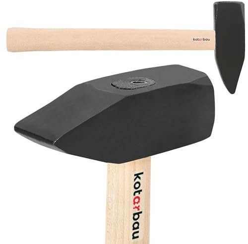 KOTARBAU® Hammer 2 kg mit Holzschaft Stahlhammer 400 mm Schlosserhammer Vorschlaghämmer Ingenieurhammer Werkzeug
