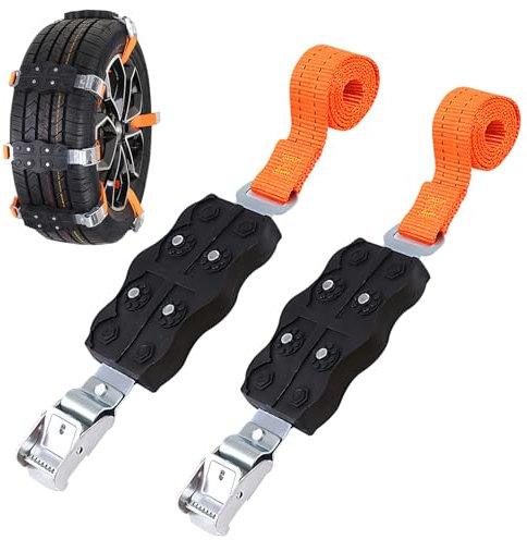 Schneeketten Gummi*2 Stück, badaren Universal Schneeketten Auto, Reifen Einstellbare Schneekette, Reifen-Traktionsgerät für Schnee Schlamm Sand, Autoreifen Schneeketten (13.7 * 2pcs)