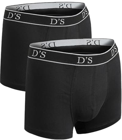 D'S DAMAT Boxershorts Herren (2-3-4-6) MultiPack, Unterhosen Männer Bequeme Baumwolle, Atmungsaktive Unterwäsche Herren Multipack, Weiche Gummiband Retroshorts, Grau, Marineblau, Schwar | xl - Schwarz