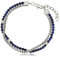 Made by Nami Zweireihiges Armband Herren mit Perlen in Silber und Blau Wasserfester Schmuck 18 + 4 cm Länge Geschenke für Männer (Blau)