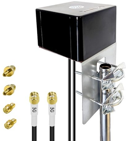 Maswell Antenne extérieure 5G 2X2 MIMO, jusqu'à 6 dBi, 600-8000 MHz Externe 4G LTE 5G NR routeur antenne extérieure SMA & TS9 & RP-SMA pour Camping-Car, Compatible avec Fritzbox Netgear