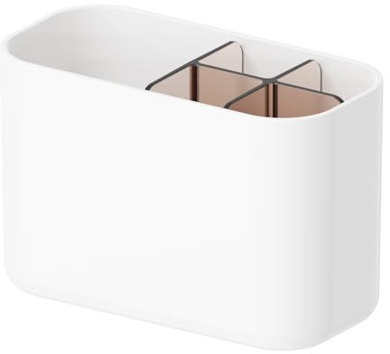 Colist Porta Spazzolino da Muro, Porta Spazzolino Elettrico per il Bagno,5 Scomparti per Spazzolini Staccabile e Facile da Pulire (Bianco)