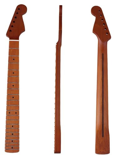 Gitarrenhals Ersatz 6 Saiter 21 Bund Gerösteter Ahorn Mattierter Knochensattel Für ST Gitarrenzubehör