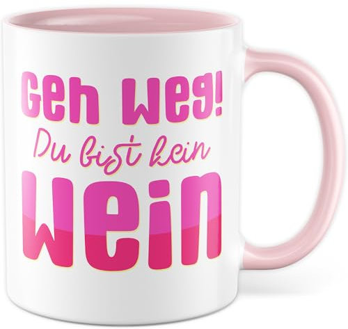 Tazza per vin brulé con scritta – Regalo Geh weg! Du bist kein Wein- Tazza da caffè 330 ml in ceramica – Mercatino di Natale umorismo scherzo sarcasmo