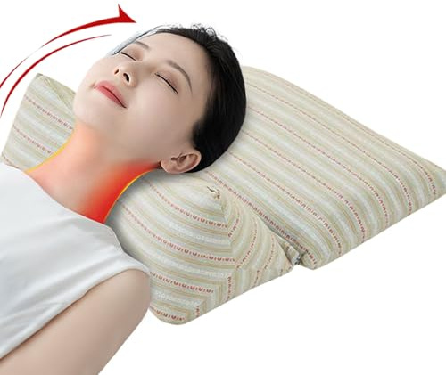 Genérico Almohadas de Alforfón para Dormir,Almohada de Soporte Cervical con Cáscara de Trigo Sarraceno | Funda Separable para Hombres y Mujeres en Cama, Sofá, Escritorio, Coche o Avión