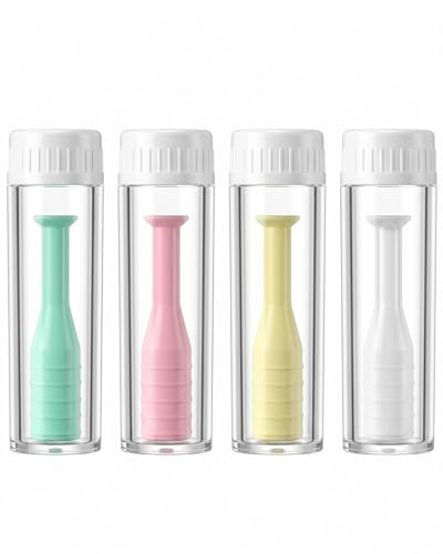 YAPKOLV Ventosa Applicatore Lenti a Contatto Rigide, 4 Pezzi Multicolore, Strumento Rimozione & Inserimento Facile, Igiene Ottimale per Lenti Annuali.