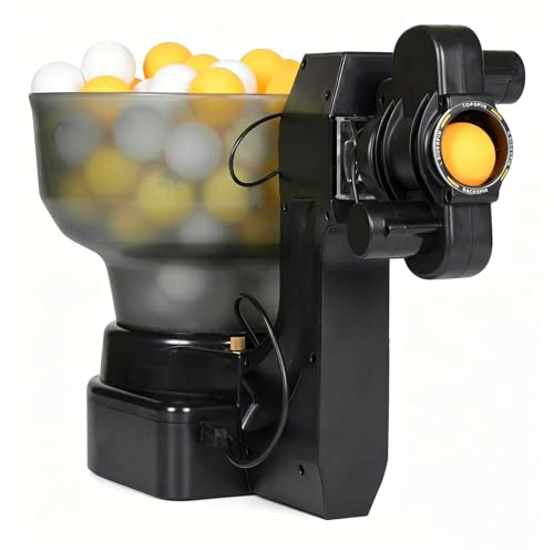 Aetherion Máquina Automática De Ping Pong, Robot De Tenis De Mesa, 36 Modos De Giro con Almacenamiento para 100 Pelotas, Velocidad De Saque, Frecuencia Y Puntos Ajustables, para Club De Ping Pong