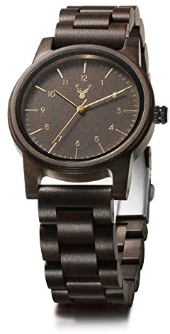 LeeEv Holzuhren Uwood Serie 40mm Unisex Natürliche Handarbeit Holz Uhr mit Geschenkbox & Band verstellbar